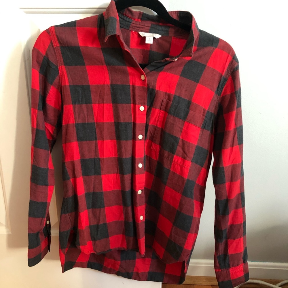 GAP Red and Charcoal Grey Flannel, Size Small
